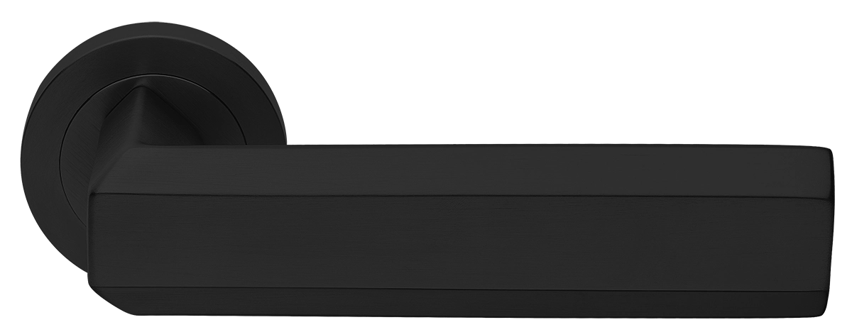 Ручка дверная HARMONY R2 NERO раздельная на круглой розетке, цвет - черный фото купить Красноярск