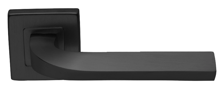Ручка дверная TENDER S3 NERO раздельная на квадратной розетке, цвет - черный фото купить Красноярск