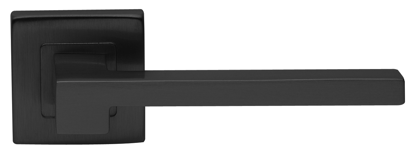 Ручка дверная STONE S3 NERO раздельная на квадратной розетке, цвет - черный фото купить Красноярск