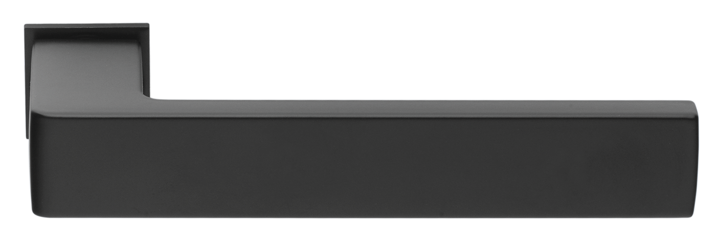 Ручка дверная HORIZONT-SM NERO-ST с невидимой квадратной розеткой, цвет - черный soft-touch фото купить Красноярск