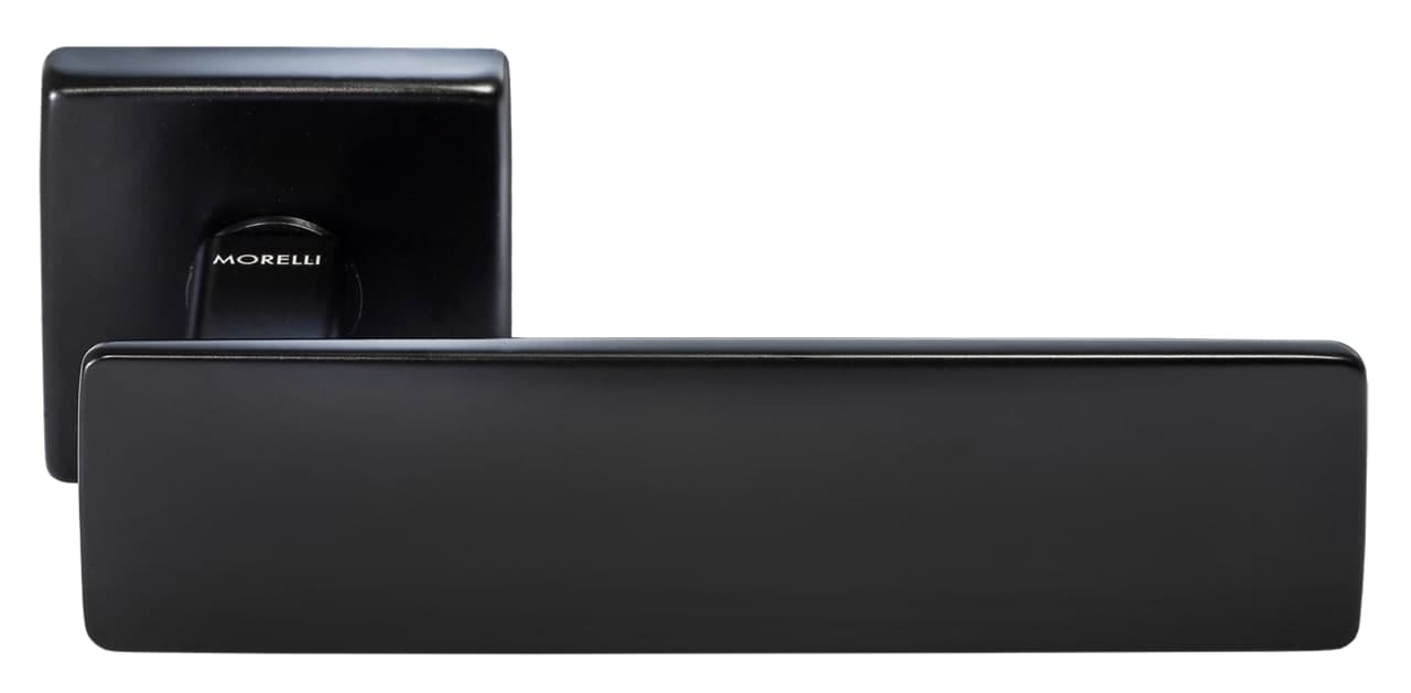 Ручка дверная SPACE S5 NERO-ST на квадратной розетке, цвет - черный soft-touch фото купить Красноярск
