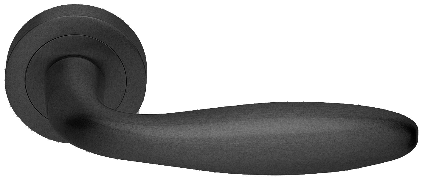 Ручка дверная AIR R2 NERO раздельная на круглой розетке, цвет - черный фото 1 Ручка дверная AIR R2 NERO раздельная на круглой розетке, цвет - черный фото купить Красноярск