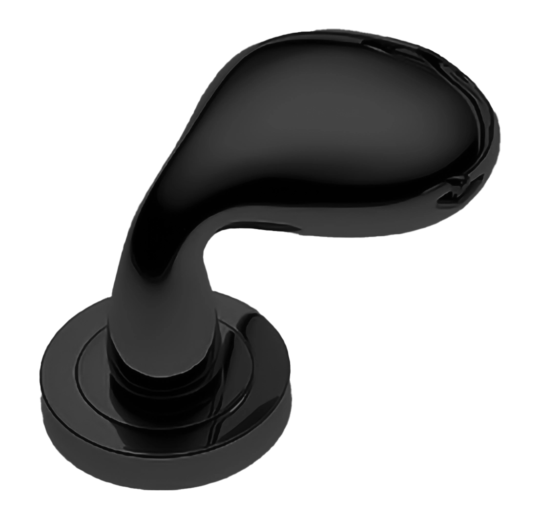 Ручка дверная SIENA-2 R2 NERO раздельная на круглой розетке, цвет - черный фото купить Красноярск