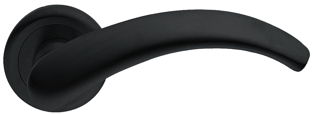 Ручка дверная ARCH R4 NERO раздельная на круглой розетке, цвет - черный фото купить Красноярск