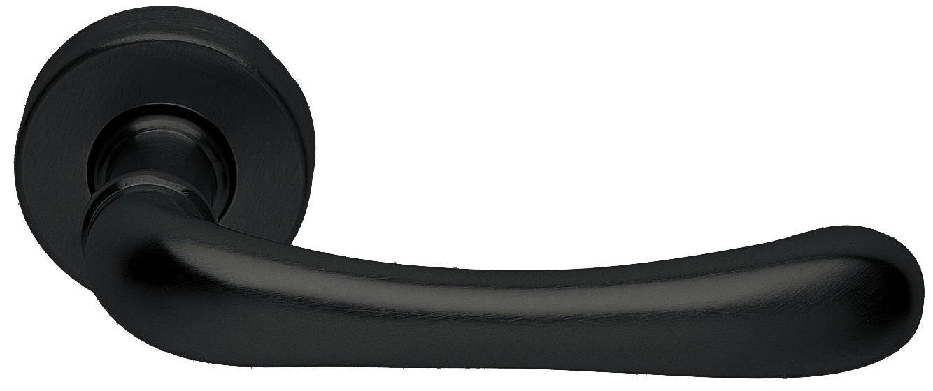 Ручка дверная RING R3-E NERO раздельная на круглой розетке, цвет - черный фото купить Красноярск