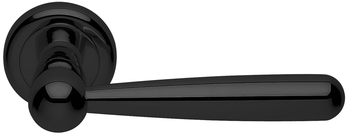 Ручка дверная PINOKKIO R4 NERO раздельная на круглой розетке, цвет - черный фото купить Красноярск