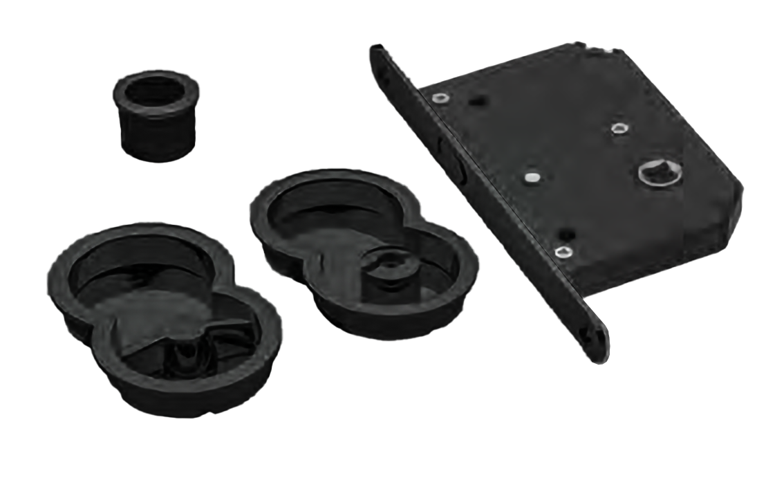 Ручки для раздвижных дверей INFINITY ART.85/B NERO с замком и заверткой, цвет - черный фото купить Красноярск