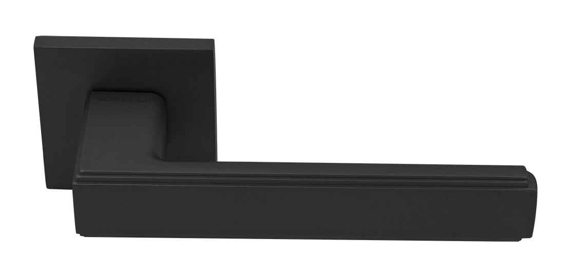 Ручка дверная MH-64-S6 BL STEPS на квадратной розетке 6 мм, цвет черный фото купить Красноярск