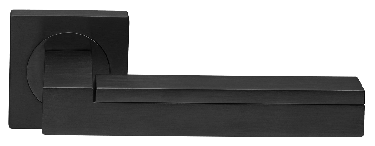 Ручка дверная ISLAND S2 NERO раздельная на квадратной розетке, цвет - черный фото купить в Красноярске
