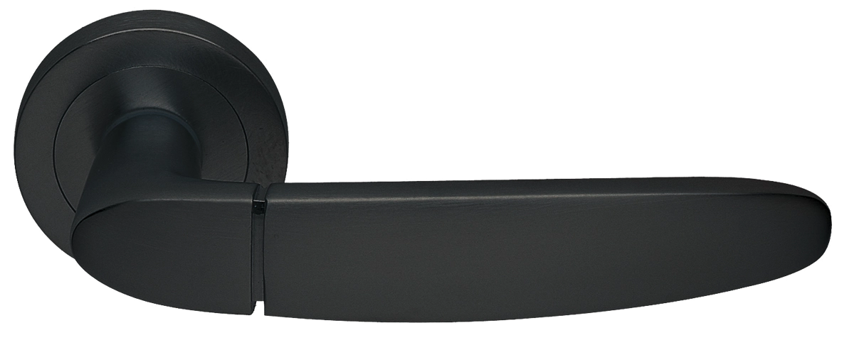 Ручка дверная SAIL R2 NERO раздельная на круглой розетке, цвет - черный фото купить в Красноярске