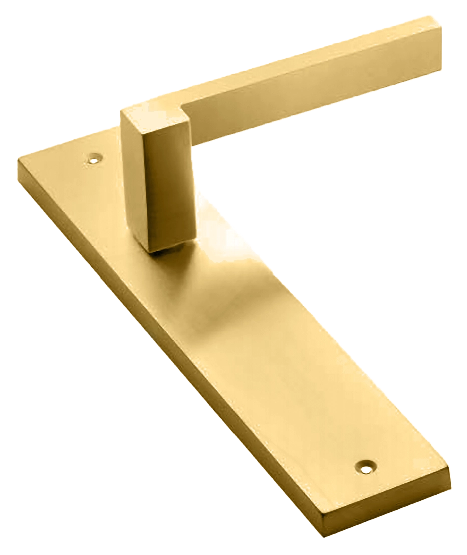 Ручка дверная на планке STONE PL OSA, цвет матовое золото, латунь фото купить в Красноярске