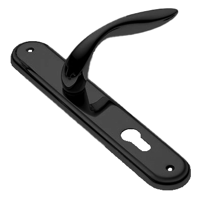 Ручка дверная на планке LEON PL NERO, цвет черный, латунь фото купить в Красноярске