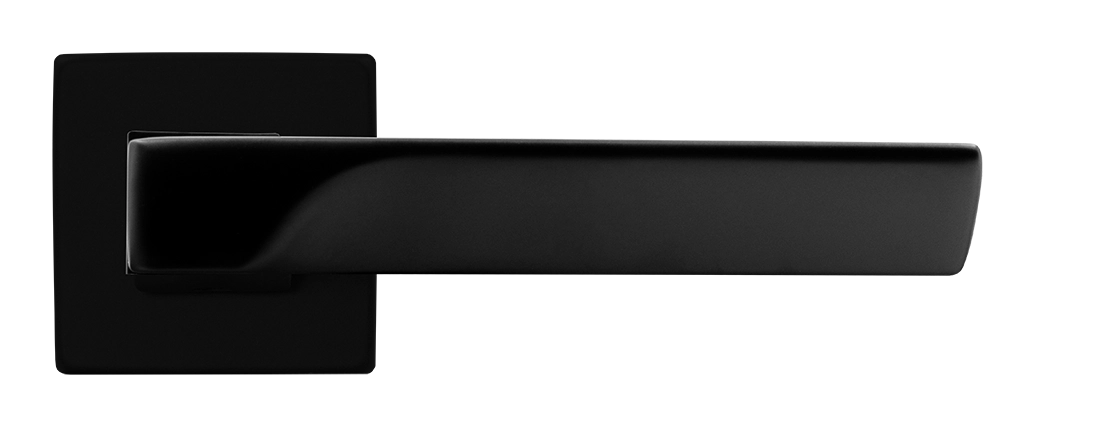 Ручка дверная FIORD S5 NERO-ST на квадратной розетке цвет черный soft-touch, ЦАМ фото купить в Красноярске