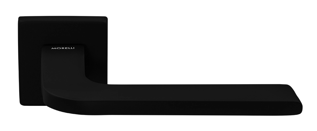 Ручка дверная SPUTNIK S5 NERO-ST на квадратной розетке, цвет черный soft-touch, ЦАМ фото купить в Красноярске