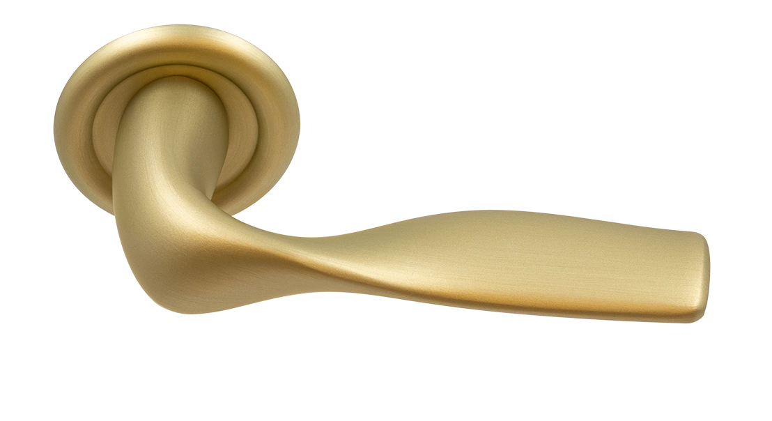 Ручка дверная LVB R7 AH на круглой розетке, цвет Осенний мёд/Autumn Honey фото купить Красноярск