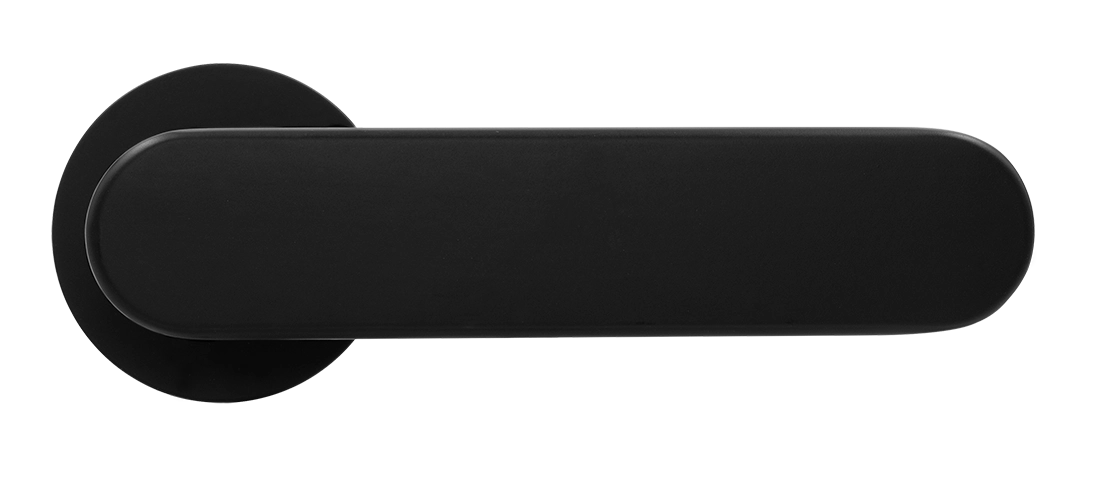 Ручка дверная MH-65-R6 R6 SEMPIONE BL на круглой розетке, цвет черный фото купить в Красноярске