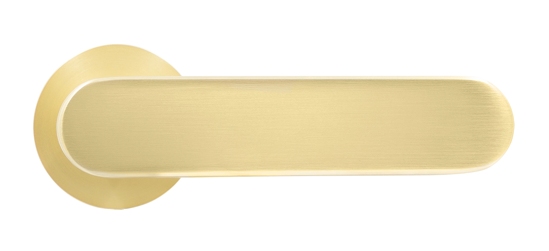 Ручка дверная MH-65-R6 SEMPIONE MSG на круглой розетке, цвет матовое сатинированное золото фото купить в Красноярске