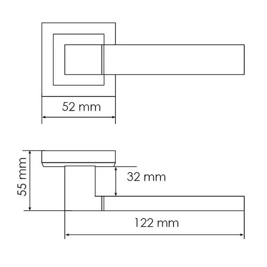 Комплект дверных ручек MH-28 BL-S + защёлка бесшумная 1895P BL + петли врезные универсальные MSN 100X70X2.5-4BB BL (2шт), цвет черный фото купить в Красноярске