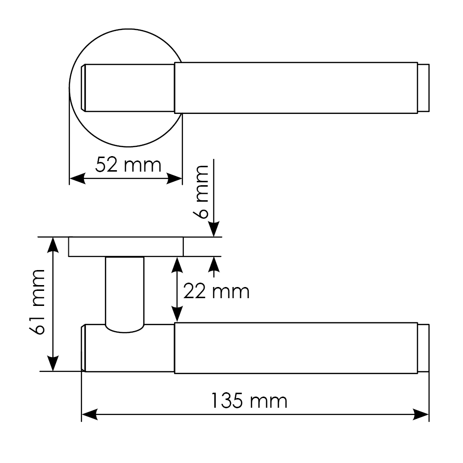 Комплект дверных ручек MH-57-R6T BL + завертка сантехническая MH-WC-R6T BL + защёлка бесшумная M1895 BL + петли врезные универсальные MSN 100X70X2.5-4BB BL (2шт), цвет черный фото купить в Красноярске