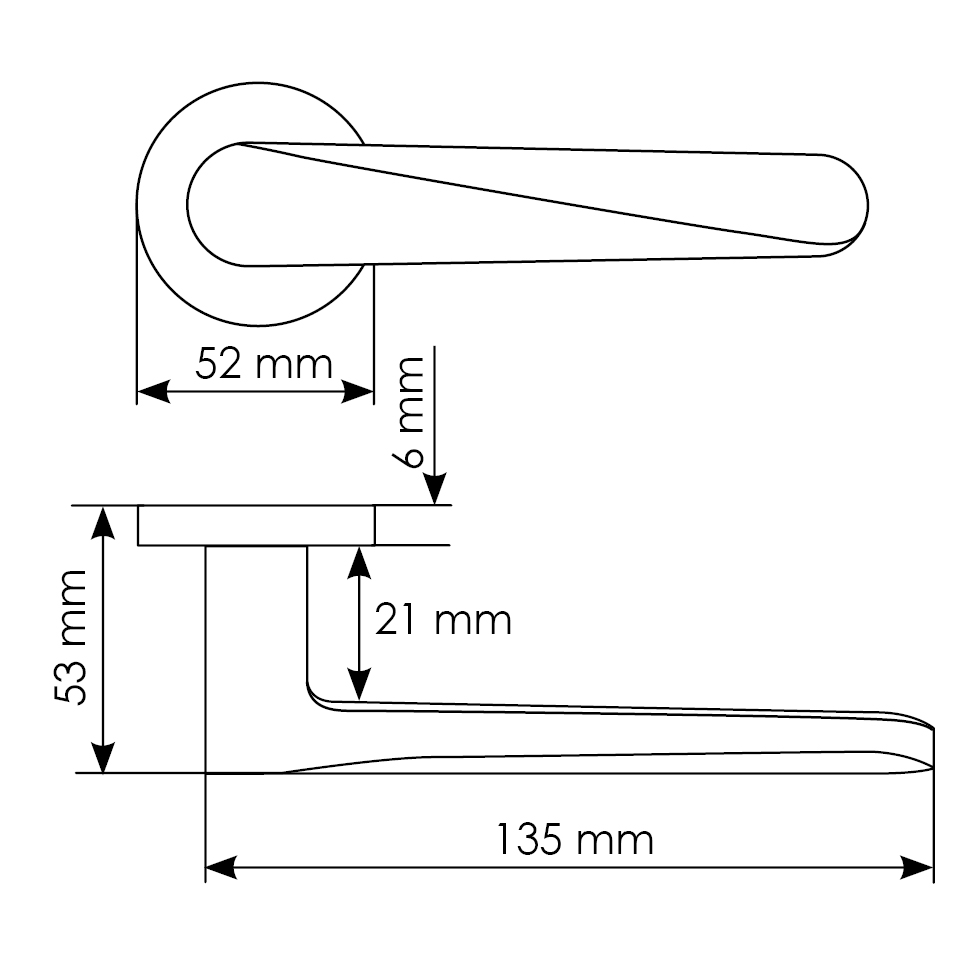 Комплект дверных ручек MH-58-R6 SC + сантехническая завертка MH-WC-R6 SC + защёлка бесшумная M1895 SC + петли врезные универсальные MSN 100X70X2.5-4BB SC (2шт), цвет матовый хром фото купить в Красноярске