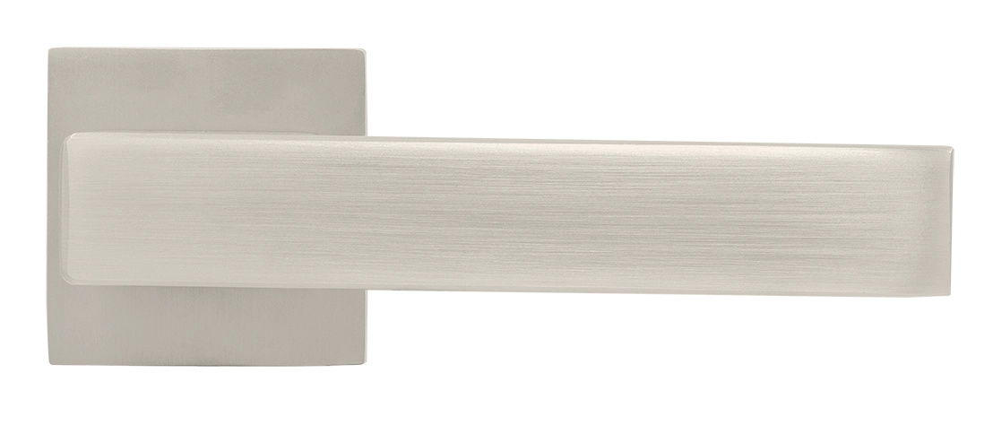 Ручка дверная LOT MH-56-S6 MSN раздельная на квадратной розетке 6 мм, цвет матовый сатинированный никель, ЦАМ фото купить в Красноярске