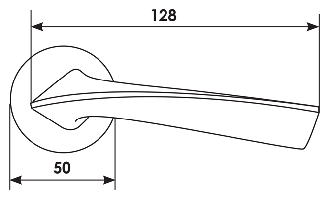 Ручка дверная COMETA R5 NIS раздельная на круглой розетке, цвет - матовый никель, ЦАМ фото купить в Красноярске