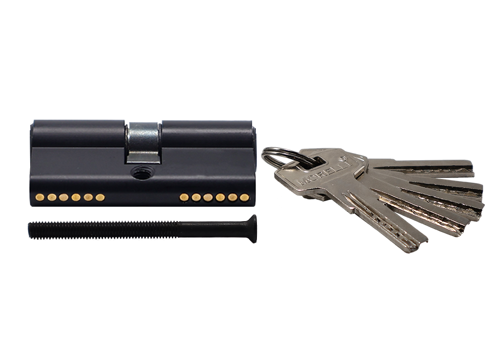 Ключевой цилиндр высокой секретности HS 60C BL (60мм), цвет - черный фото купить в Красноярске