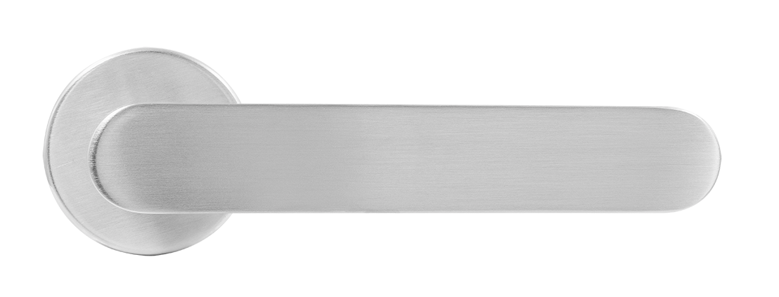 Ручка дверная LE BOAT R5 CSA раздельная на круглой розетке, цвет матовое матовый хром, латунь фото купить в Красноярске