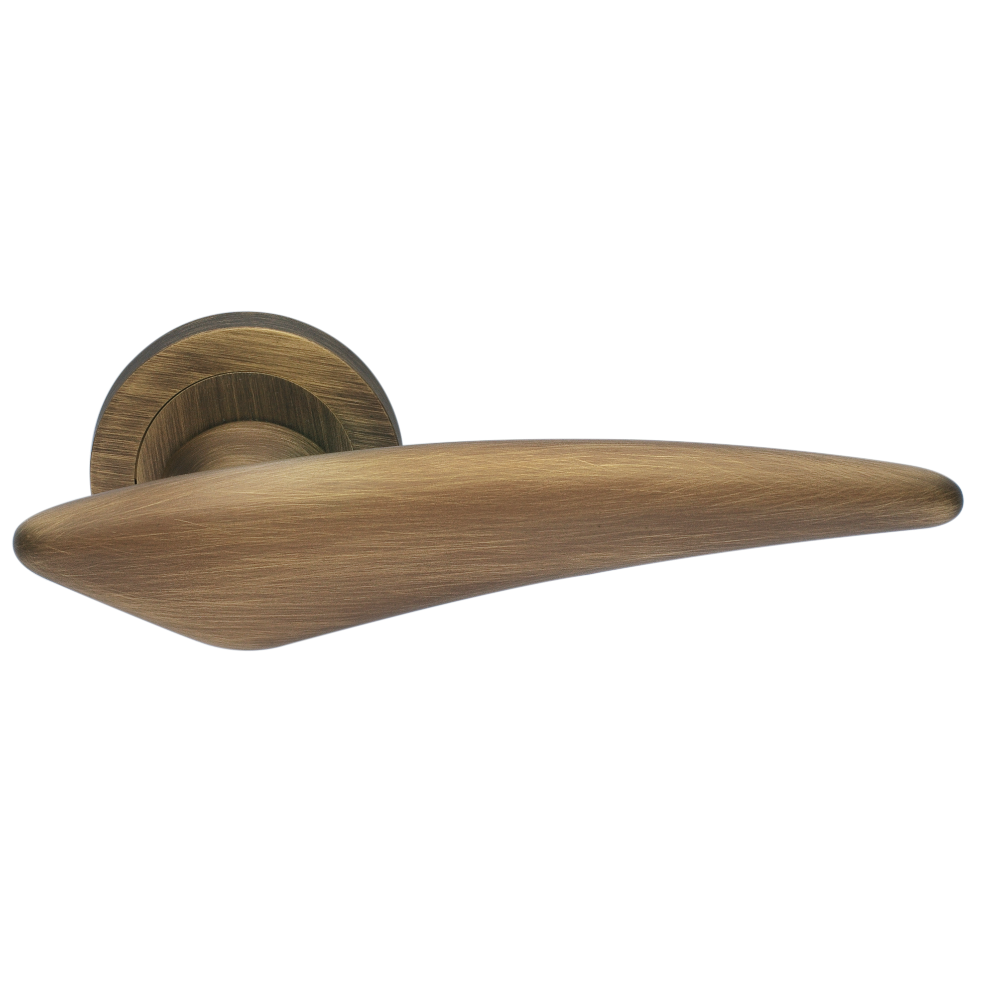 Ручка дверная BOLID R2 BGO раздельная на круглой розетке, цвет матовая бронза, латунь фото купить Красноярск