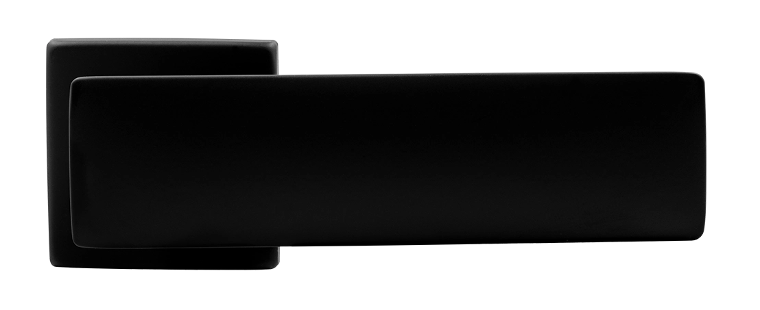 Ручка дверная SPACE S5 NERO-ST на квадратной розетке, цвет черный soft-touch, ЦАМ фото купить в Красноярске