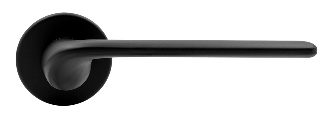 Ручка дверная TOMORROW R5 NERO-ST на круглой розетке, цвет черный soft-touch, ЦАМ фото купить в Красноярске