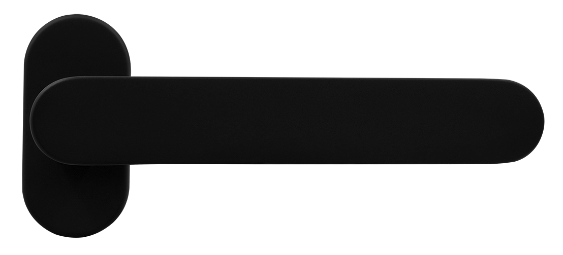 Ручка оконная LE BOAT W1 NERO-ST на прямоугольной розетке, цвет черный soft-touch, латунь фото купить Красноярск