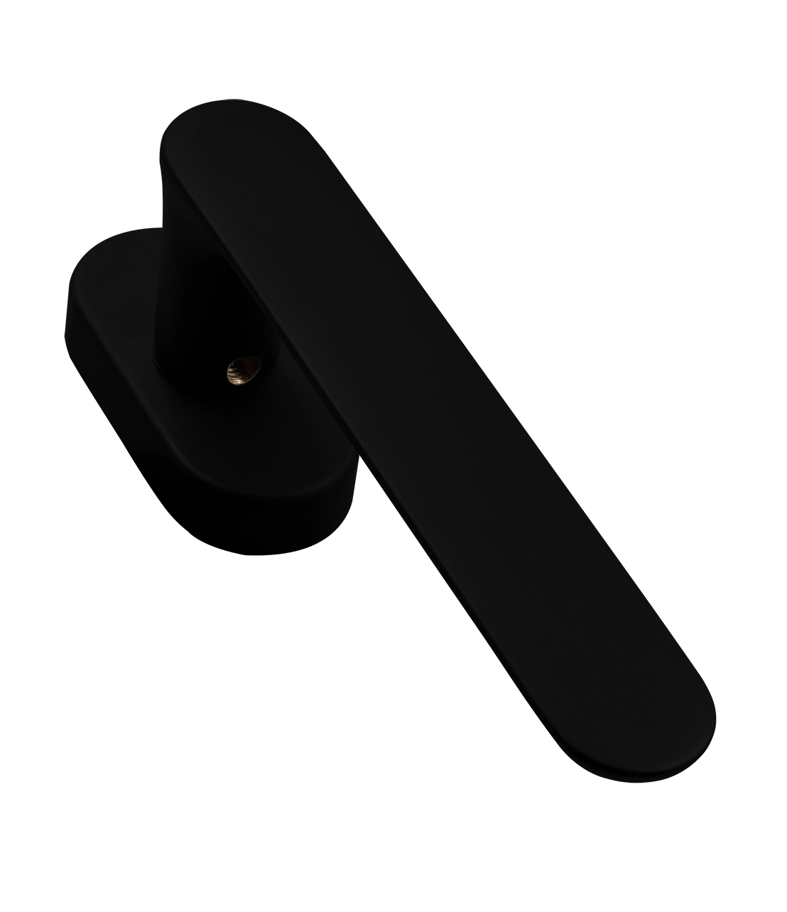 Ручка оконная LE BOAT W1 NERO-ST на прямоугольной розетке, цвет черный soft-touch, латунь фото фурнитура Красноярск
