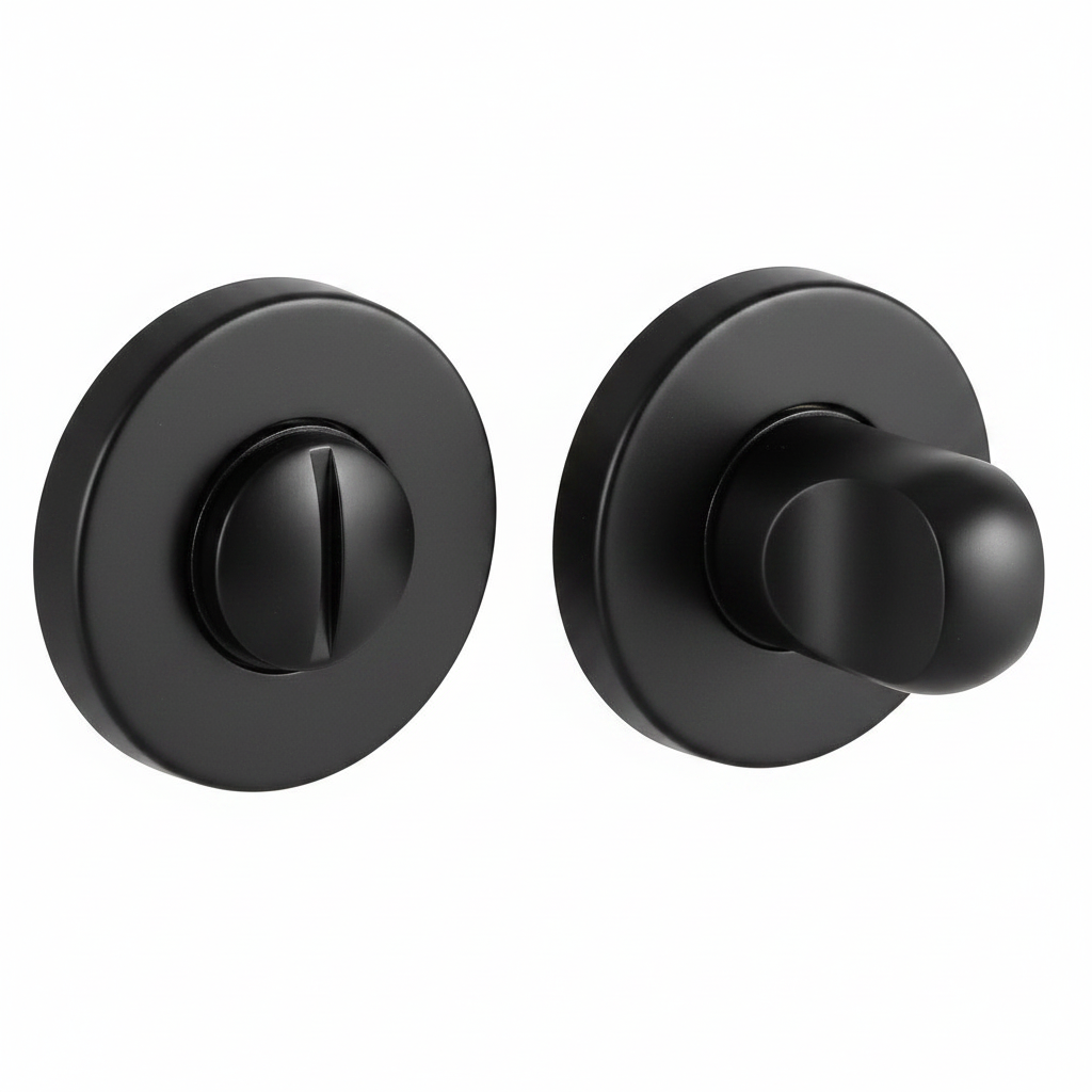 Завертка сантехническая LUX-WC-R3-E NERO-ST на круглой розетке цвет черный soft-touch, ЦАМ фото купить Красноярск