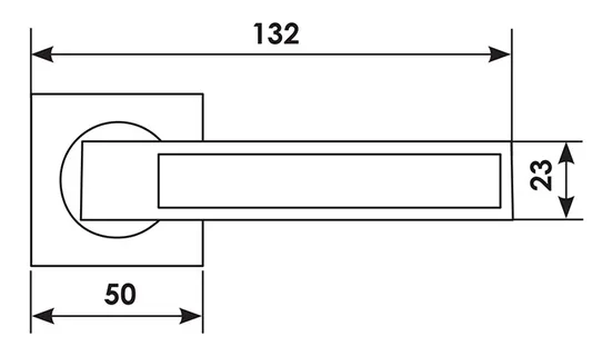 Ручка дверная DOLCE VITA S1 CSA раздельная на квадратной розетке, цвет - матовый хром, латунь фото купить в Красноярске