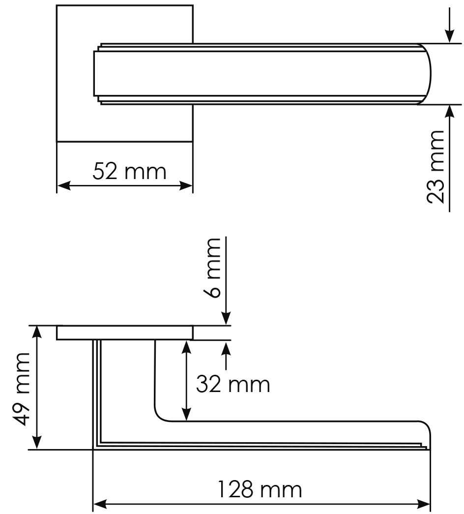 Ручка дверная MH-64-S6 BL STEPS на квадратной розетке 6 мм, цвет черный фото фурнитура Красноярск