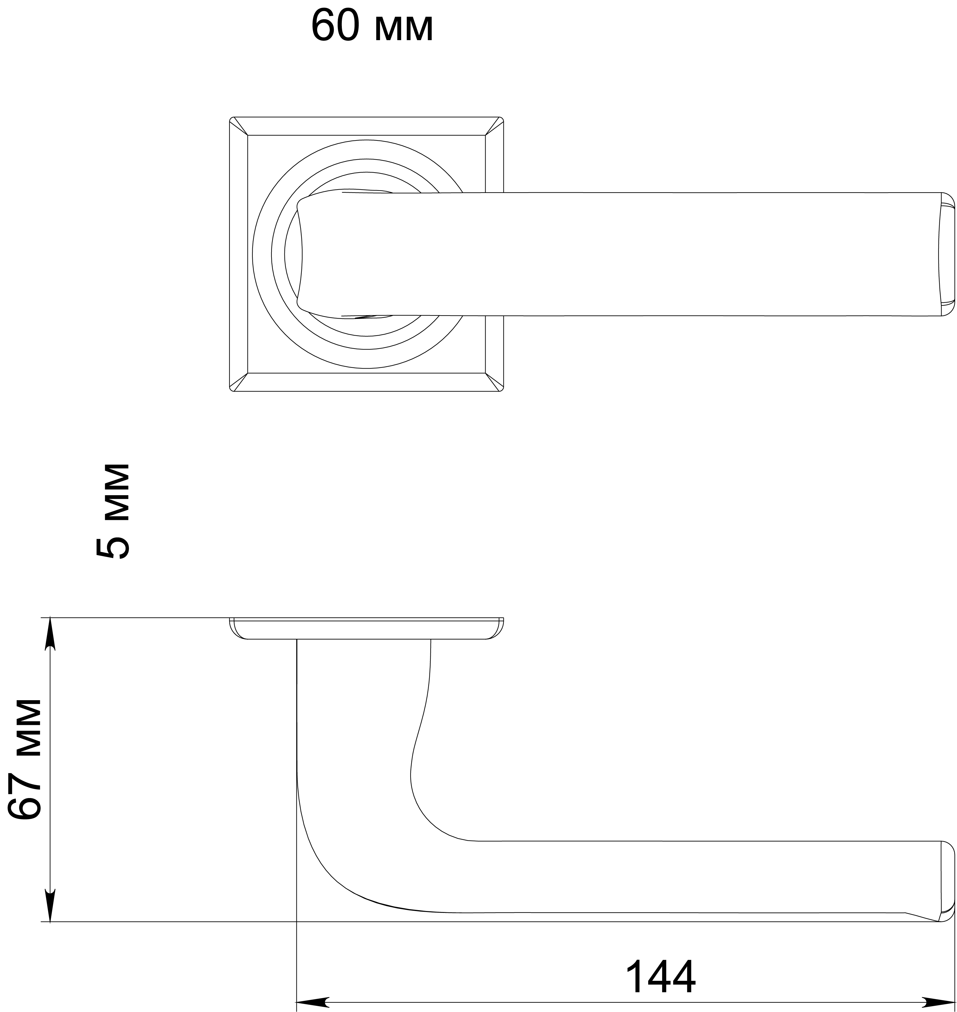 Ручка дверная THE BUS STATION S7 WF на квадратной розетке, цвет Зимняя стужа/Winter Frost фото фурнитура Красноярск