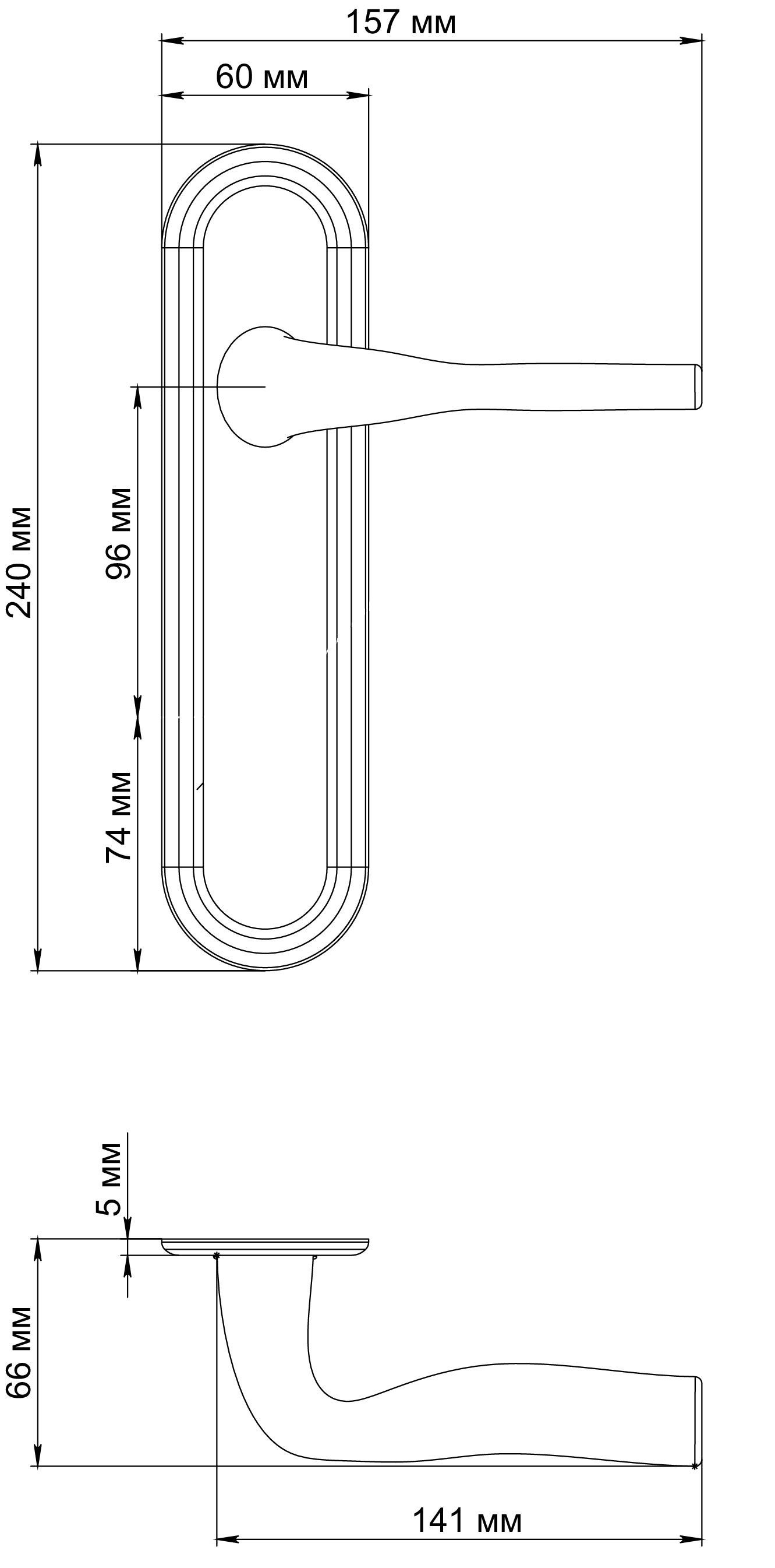 Ручка дверная LVB PLR SSW на планке, цвет Стокгольмский снегопад/Stockholm Snowfall фото фурнитура Красноярск