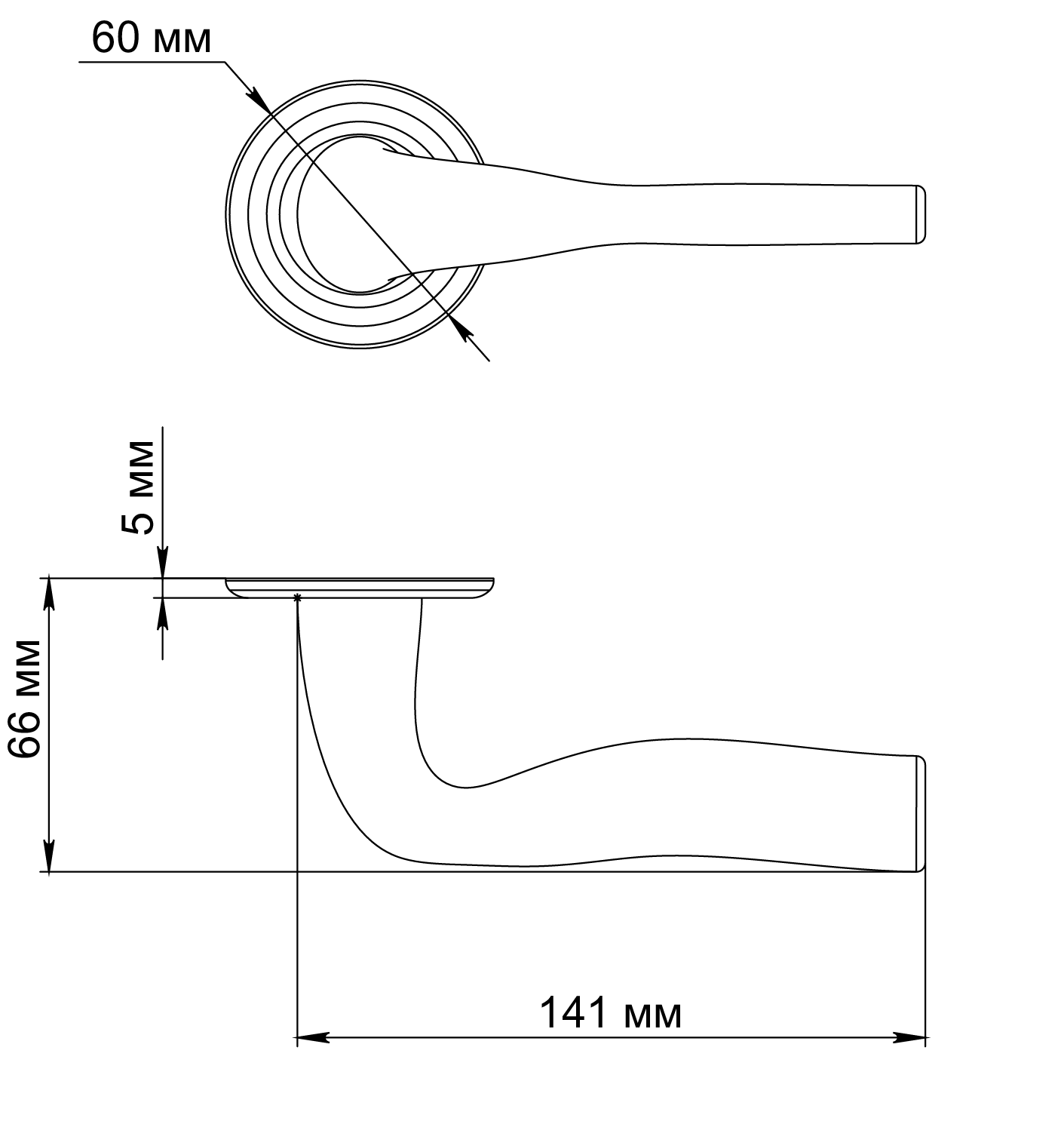 Ручка дверная LVB R7 WF на круглой розетке, цвет Зимняя стужа/Winter Frost фото фурнитура Красноярск