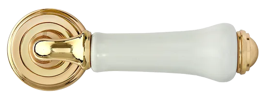 UMBERTO, ручка дверная MH-41-CLASSIC PG/W, цвет - золото/белый фото купить в Красноярске