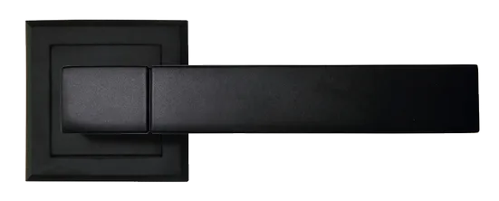 FUKOKU, ручка дверная на квадратной накладке MH-28 BL-S, цвет - черный фото купить в Красноярске