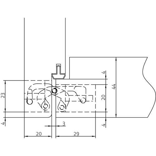 HH-19 B, скрытая петля, цвет - черный фото фурнитура Красноярск