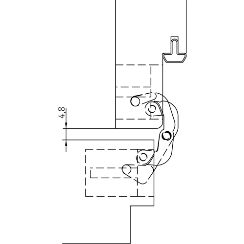 HH-19 B, скрытая петля, цвет - черный фото дверная фурнитура Красноярск