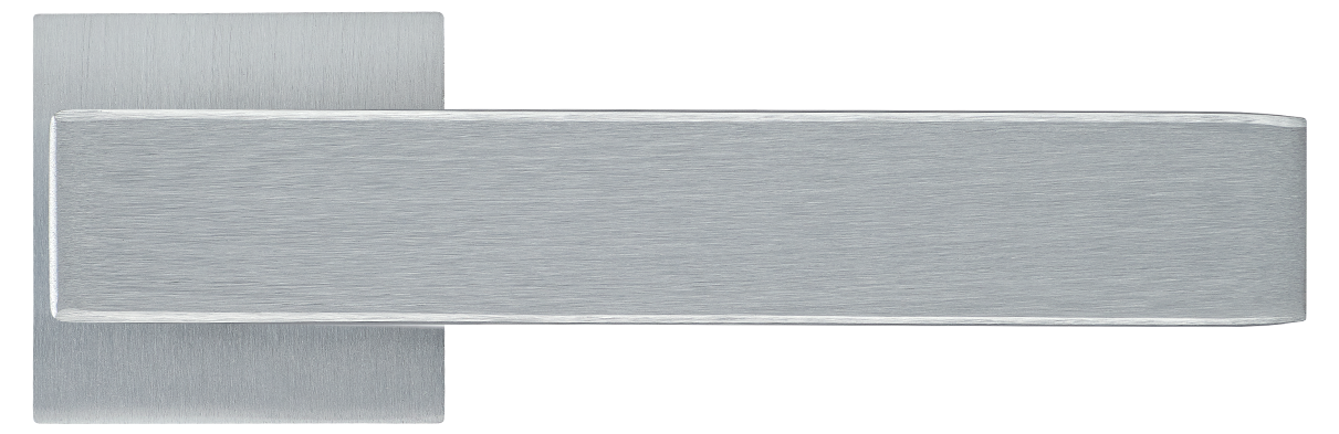 LOT ручка дверная  на квадратной розетке 6 мм, MH-56-S6 SSC, цвет - супер матовый хром фото купить в Красноярске