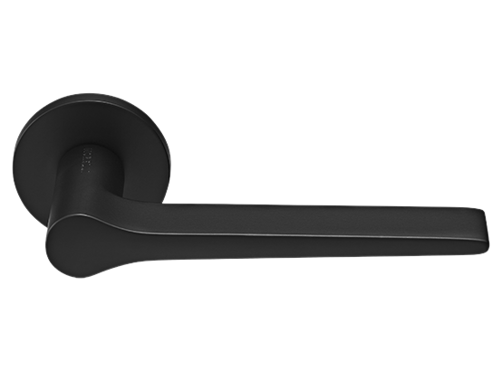 LAND ручка дверная  на круглой розетке 6 мм, MH-60-R6 BL, цвет - чёрный фото купить Красноярск