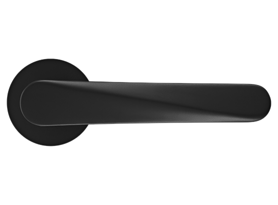 CAYAN - ручка дверная  на круглой розетке 6 мм, MH-58-R6 BL,  цвет - чёрный фото купить в Красноярске